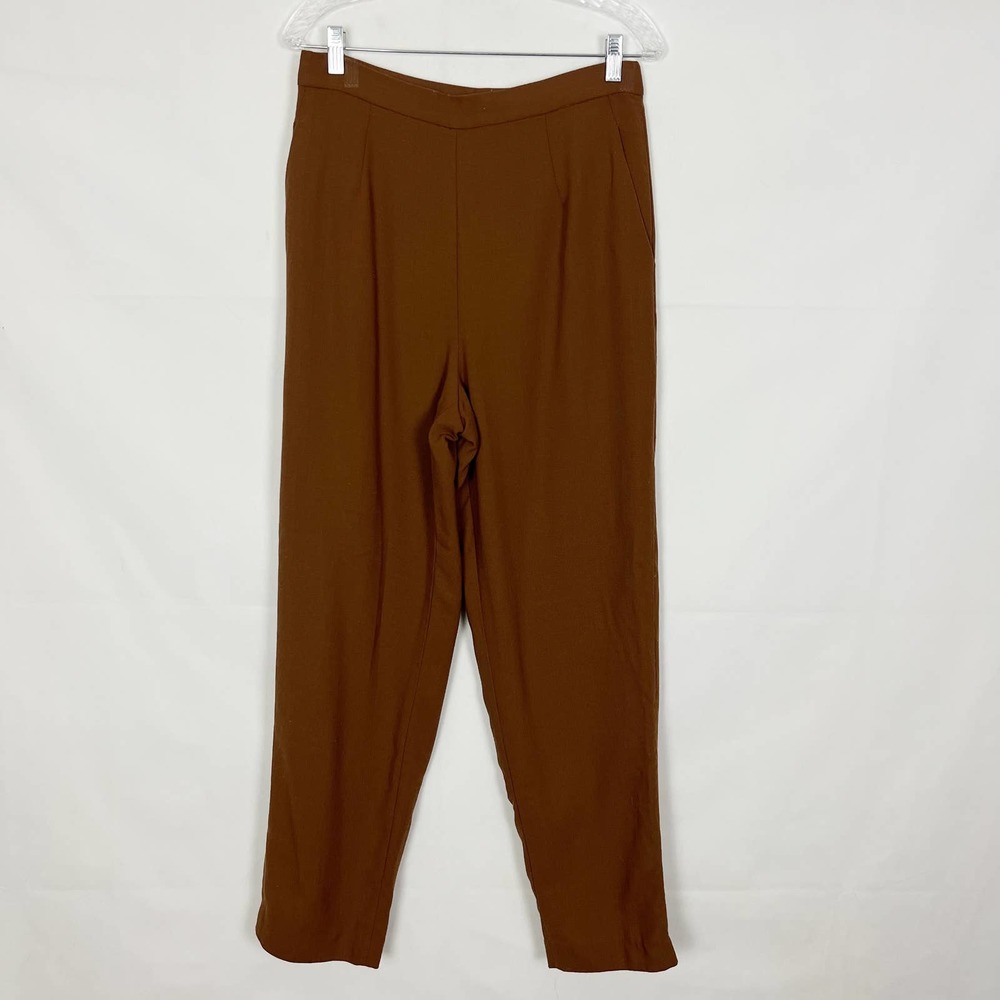 Casual Corner Vintage Virgin Wool High-Rise Brown Pants Size 12